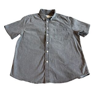 Goodfellow Dark Grey Button-Down Shirt Top Polo Casual Business Size Large Men's